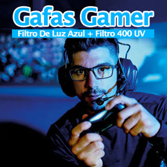 Gafas Gamer Filtro De Luz Azul  + Filtro 400 Uv