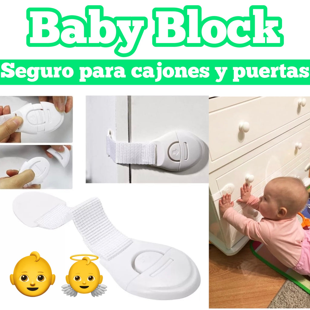 Broche Bloqueo Seguro Cajón Puertas Protección Bebé Niños X5 GENERICO