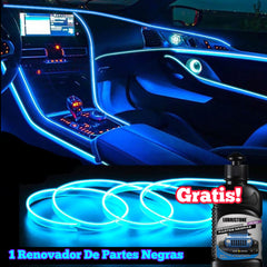 Luz Led Tuning Interio 3m + Renovador Partes Negras